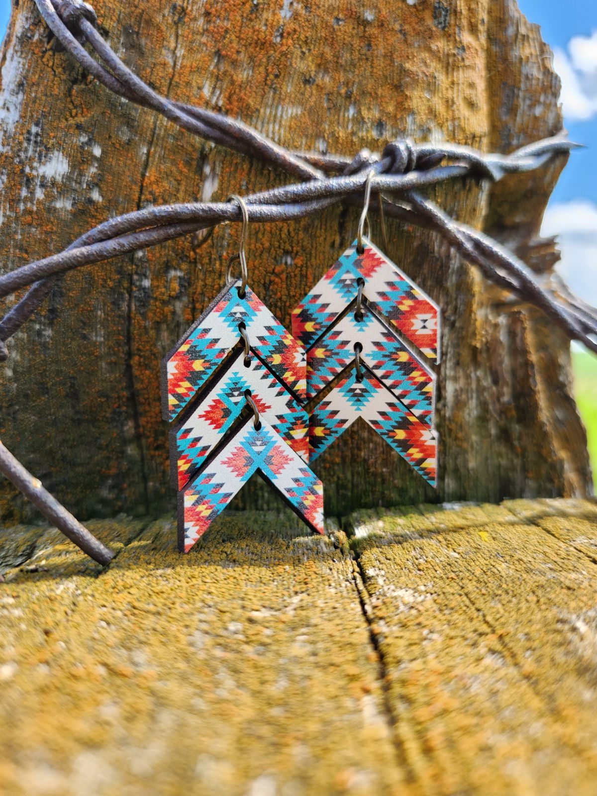 Wooden Chevron Dangles