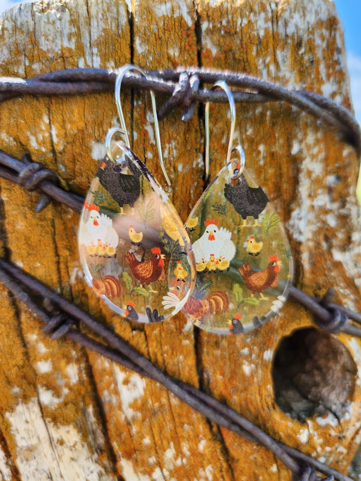 Acrylic Chicken Dangles - Teardrop