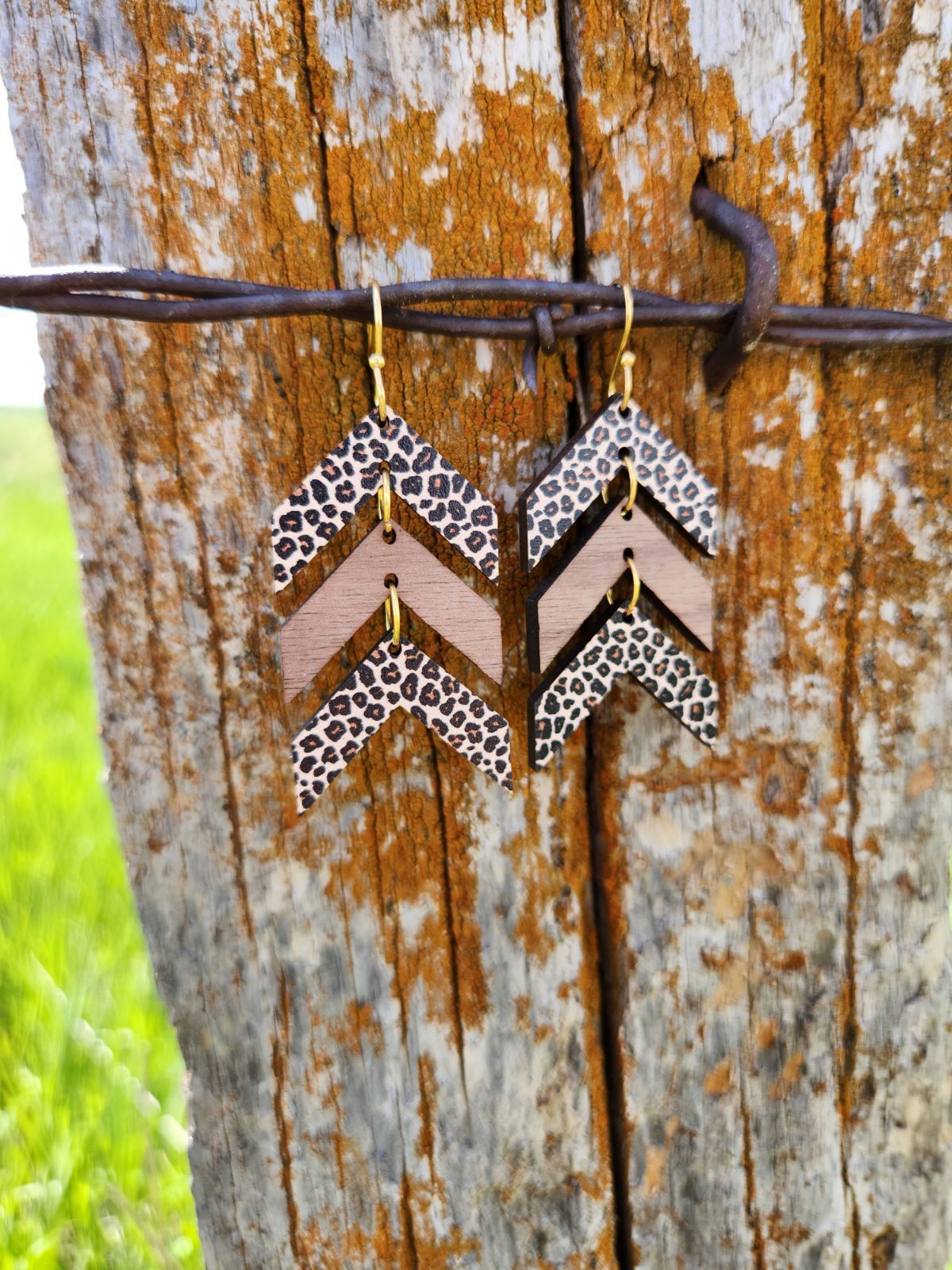 Wooden Chevron Animal Print