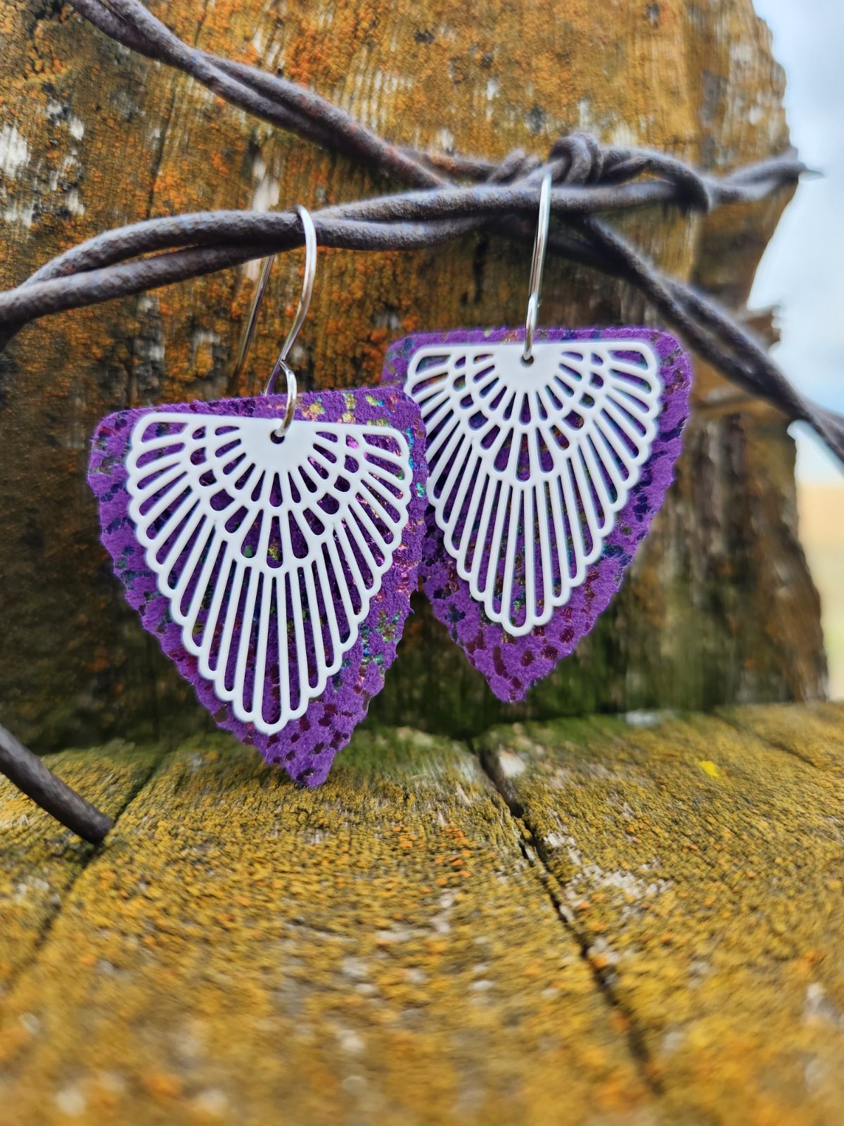 Purple Sparkle with Filigree Cutout