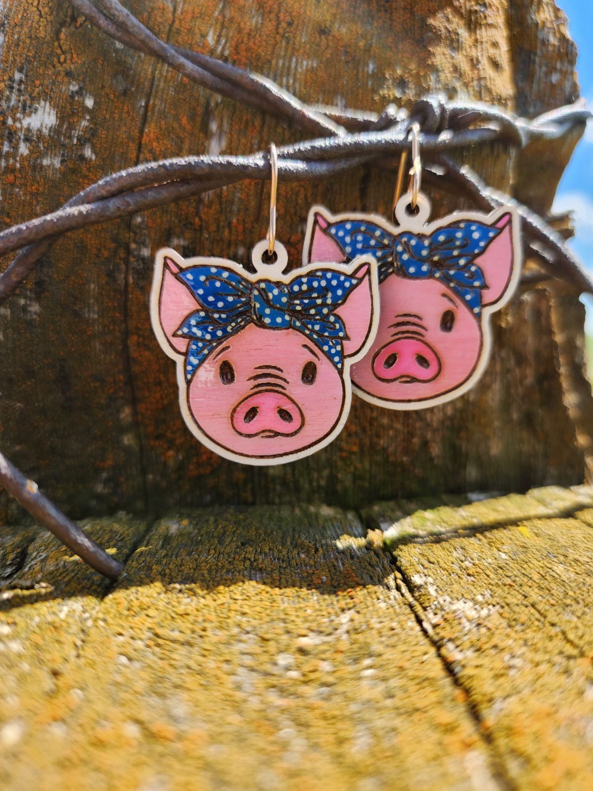 Hand-painted Wooden Pigs