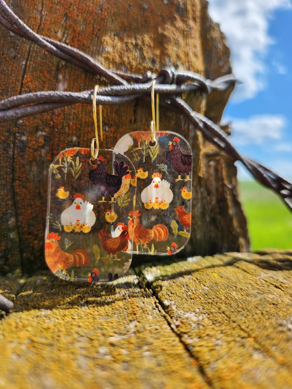 Acrylic Chicken Dangles - Teardrop